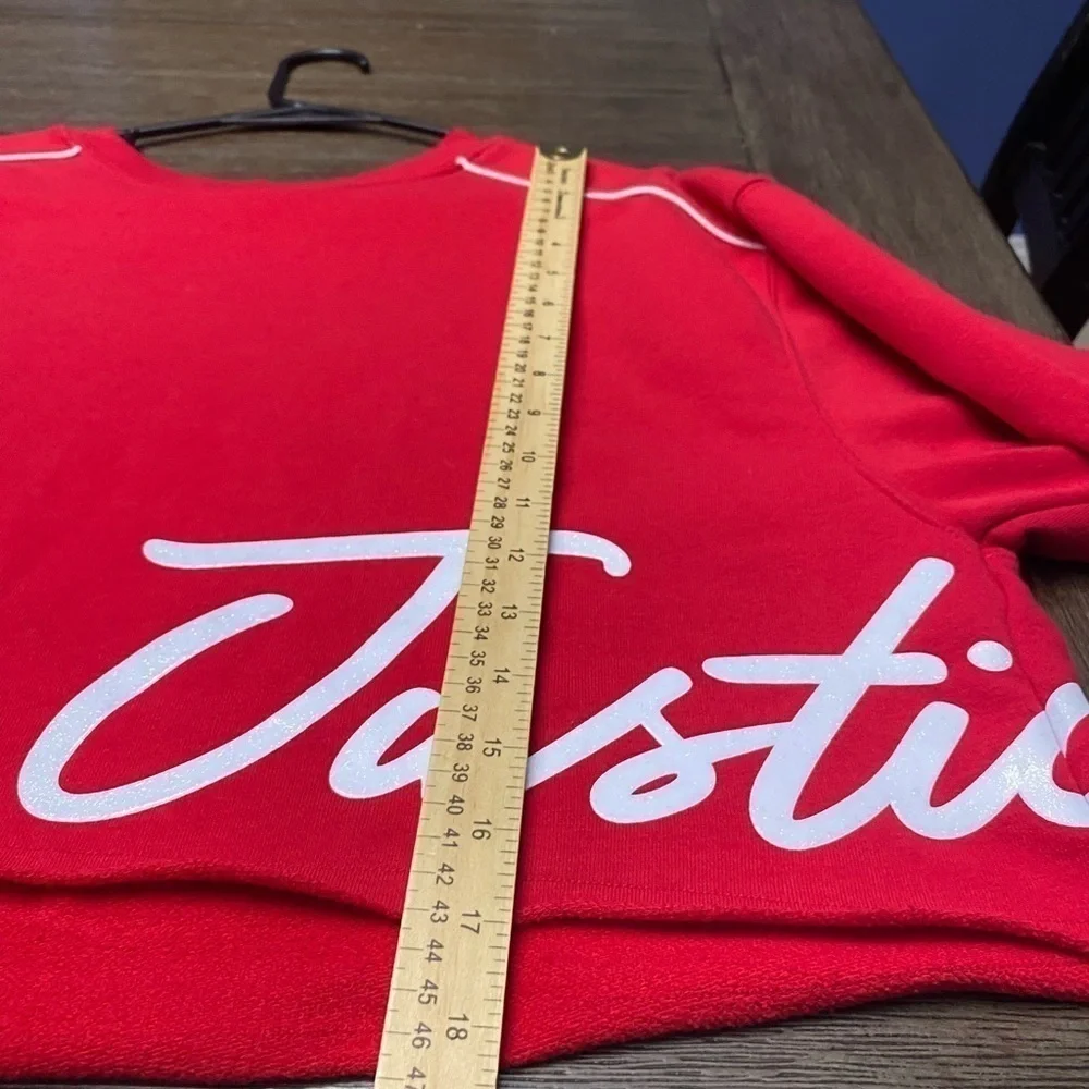 Justice  girls Active Pullover Red Sweatshirt size 10 cropped
